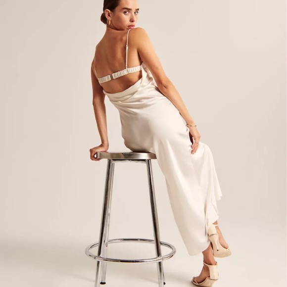 Abercombie satin cowl back midi dress - Picture 3 of 6
